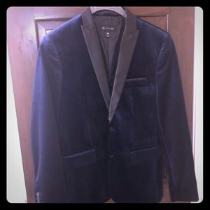 Navy Blue Velvet Blazer